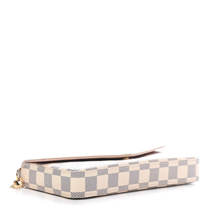 Louis Vuitton Damier Azur Pochette Felicie Chain Wallet Rose Ballerine 4 of 8