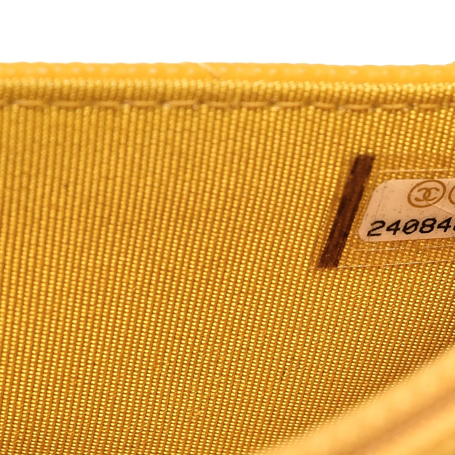 Caviar Chevron Quilted Wallet On Chain WOC Yellow
