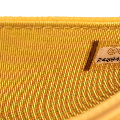 Chanel Caviar Chevron Quilted Wallet On Chain WOC Yellow 7 of 9