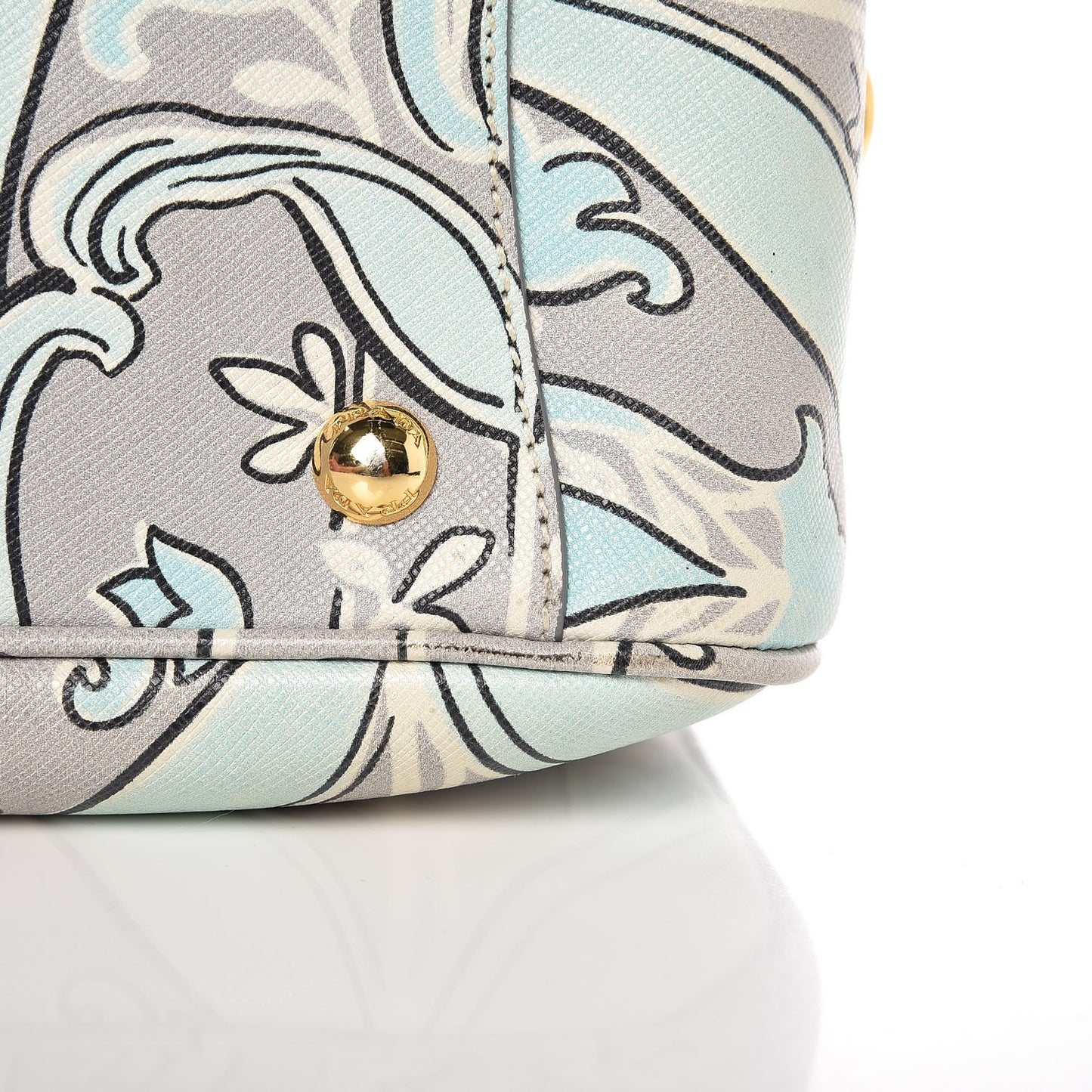 Saffiano Anise Print Bauletto Green