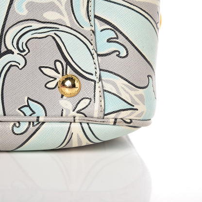 Prada Saffiano Anise Print Bauletto Green 11 of 12