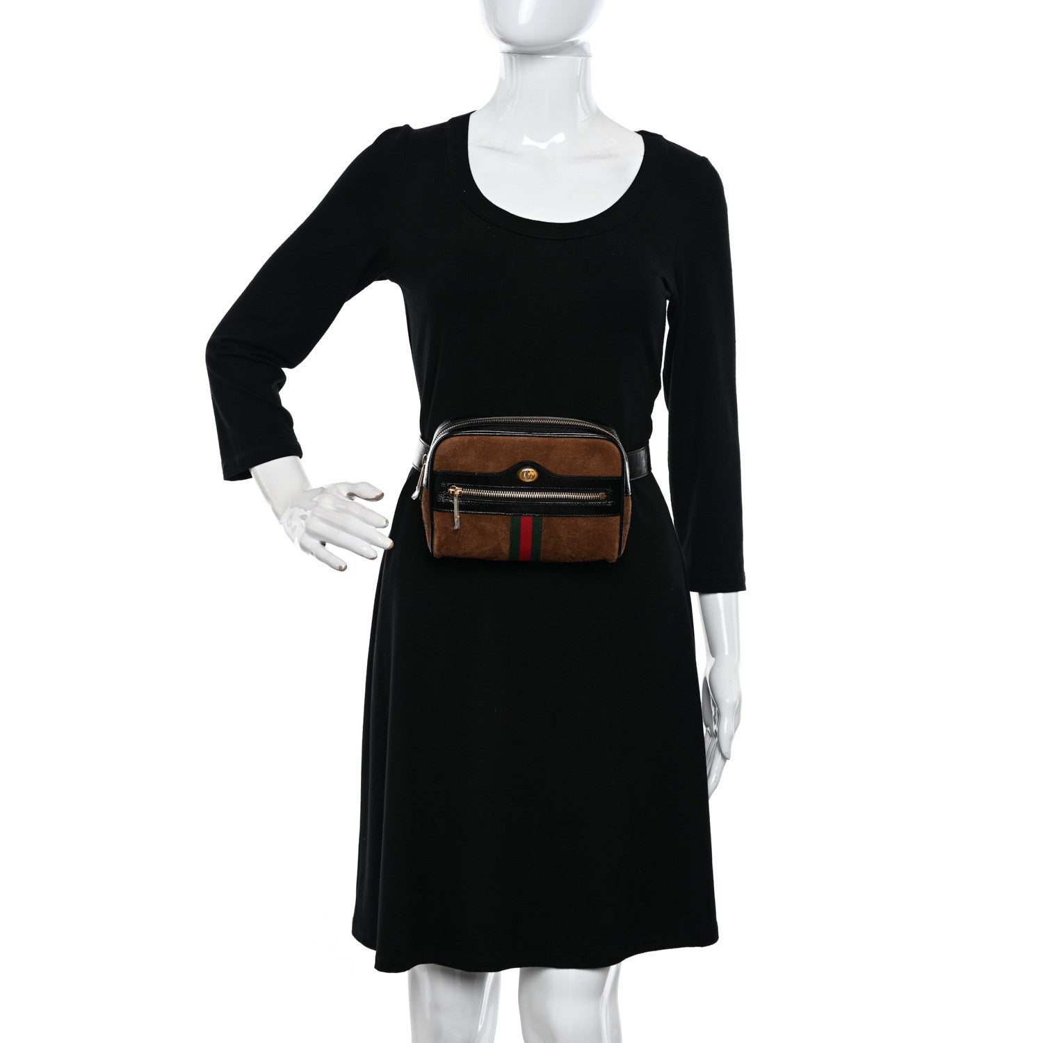 Gucci Suede Small Ophidia Belt Bag 85 34 Brown 2 of 10