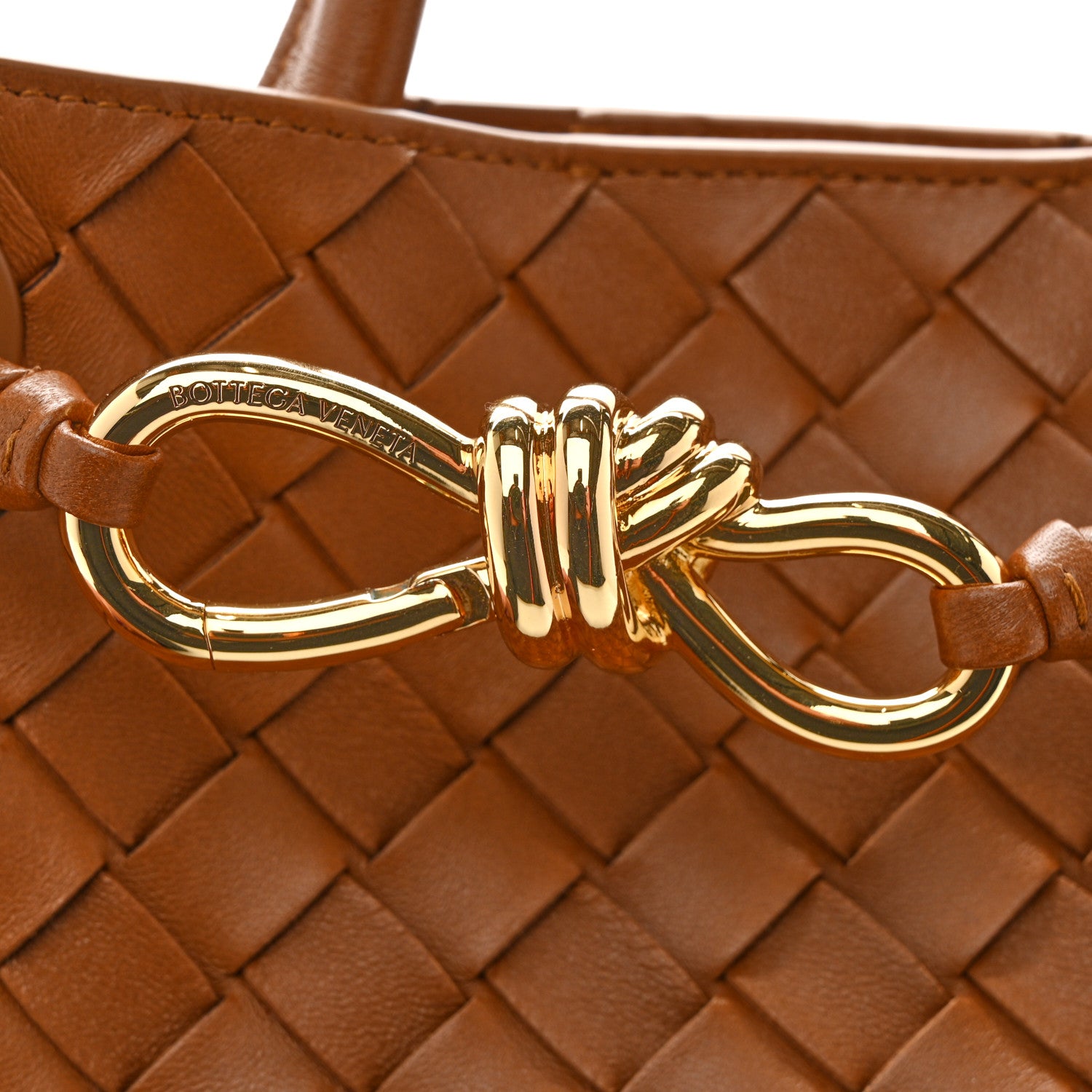 Bottega Veneta Nappa Intrecciato Small Andiamo Shoulder Bag Amber