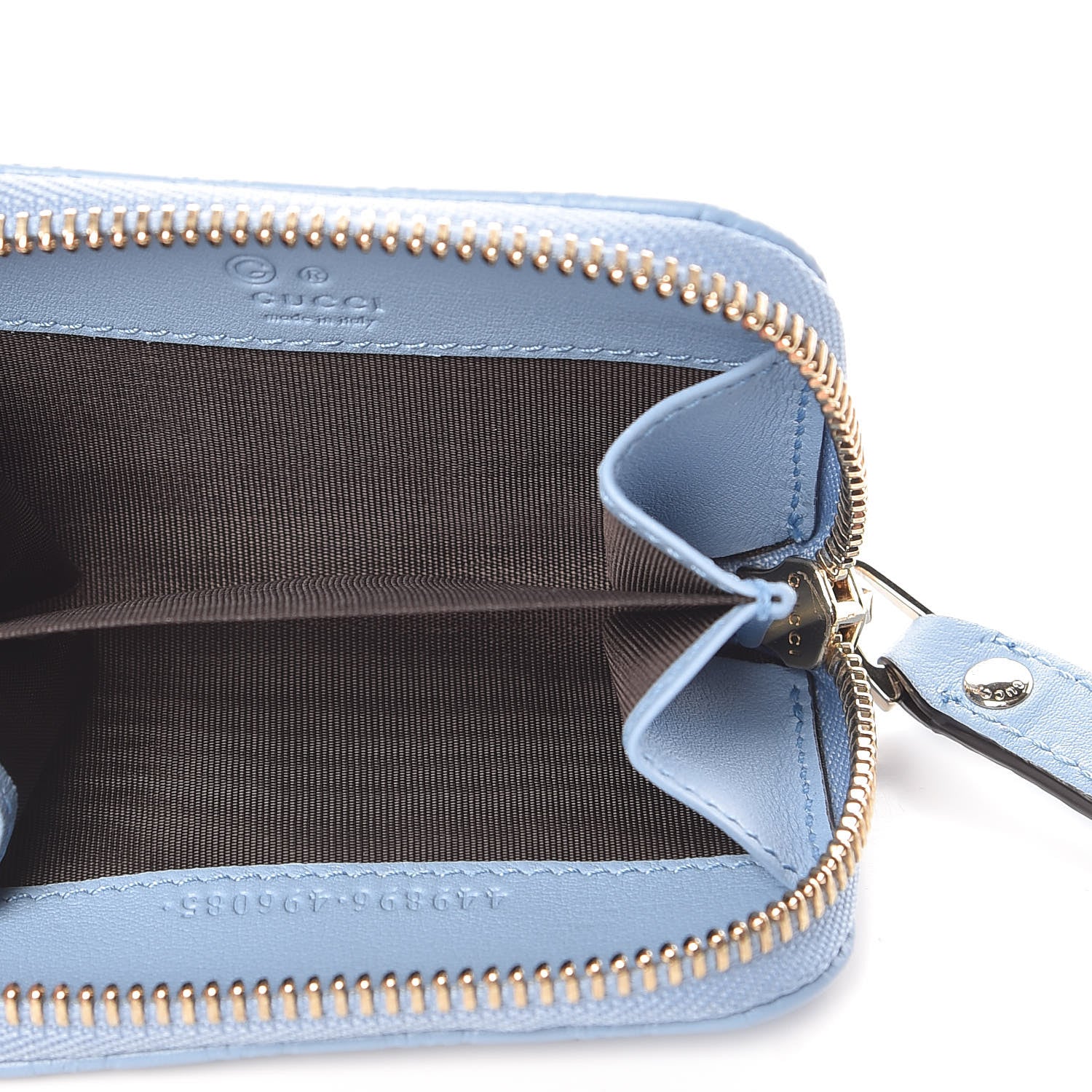 Gucci Guccissima Zip Around Card Case Blue 5 of 8
