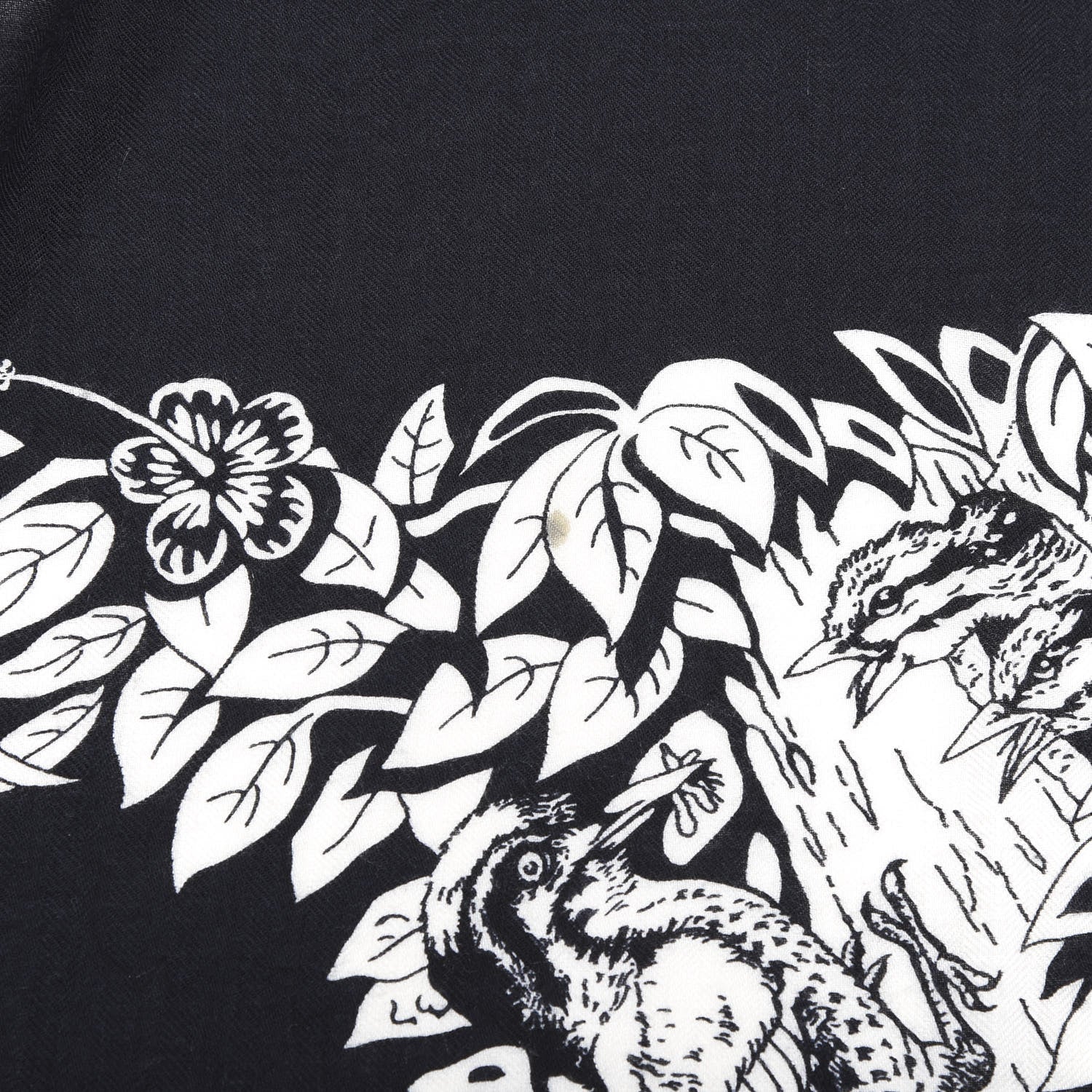 Hermes Cashmere Silk Jungle Love Tattoo Shawl 140 Bleu Black White 4 of 5