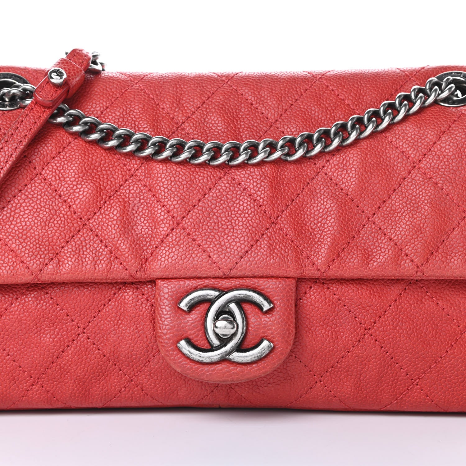Chanel Caviar Quilted Medium Simply CC Flap Red 9 of 21