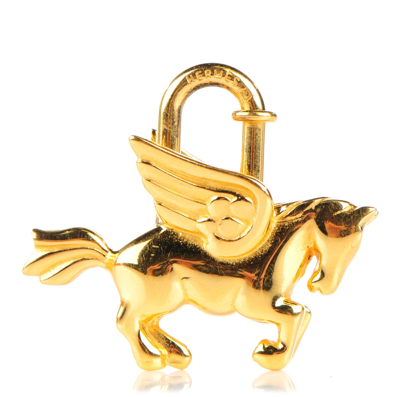 Hermes Pegasus Cadena Lock Gold Plated 1 of 5