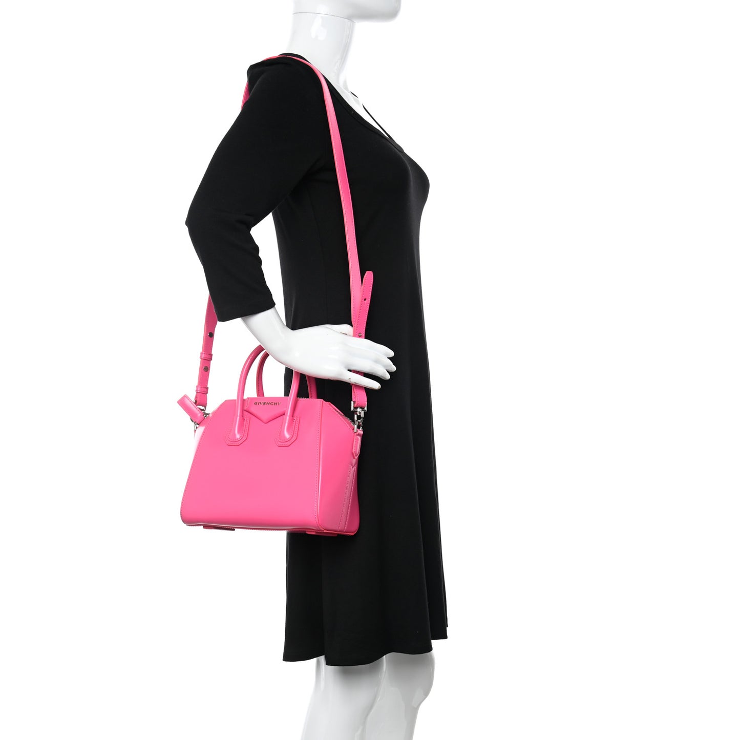 Shiny Lord Calfskin Mini Antigona Shocking Pink