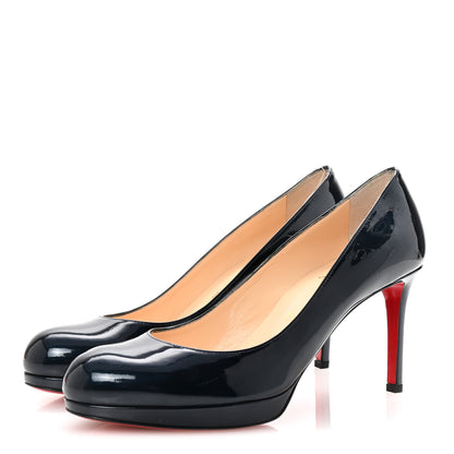 Christian Louboutin Metallic Patent New Simple 85 Pumps 39 Blue Khol 4 of 9