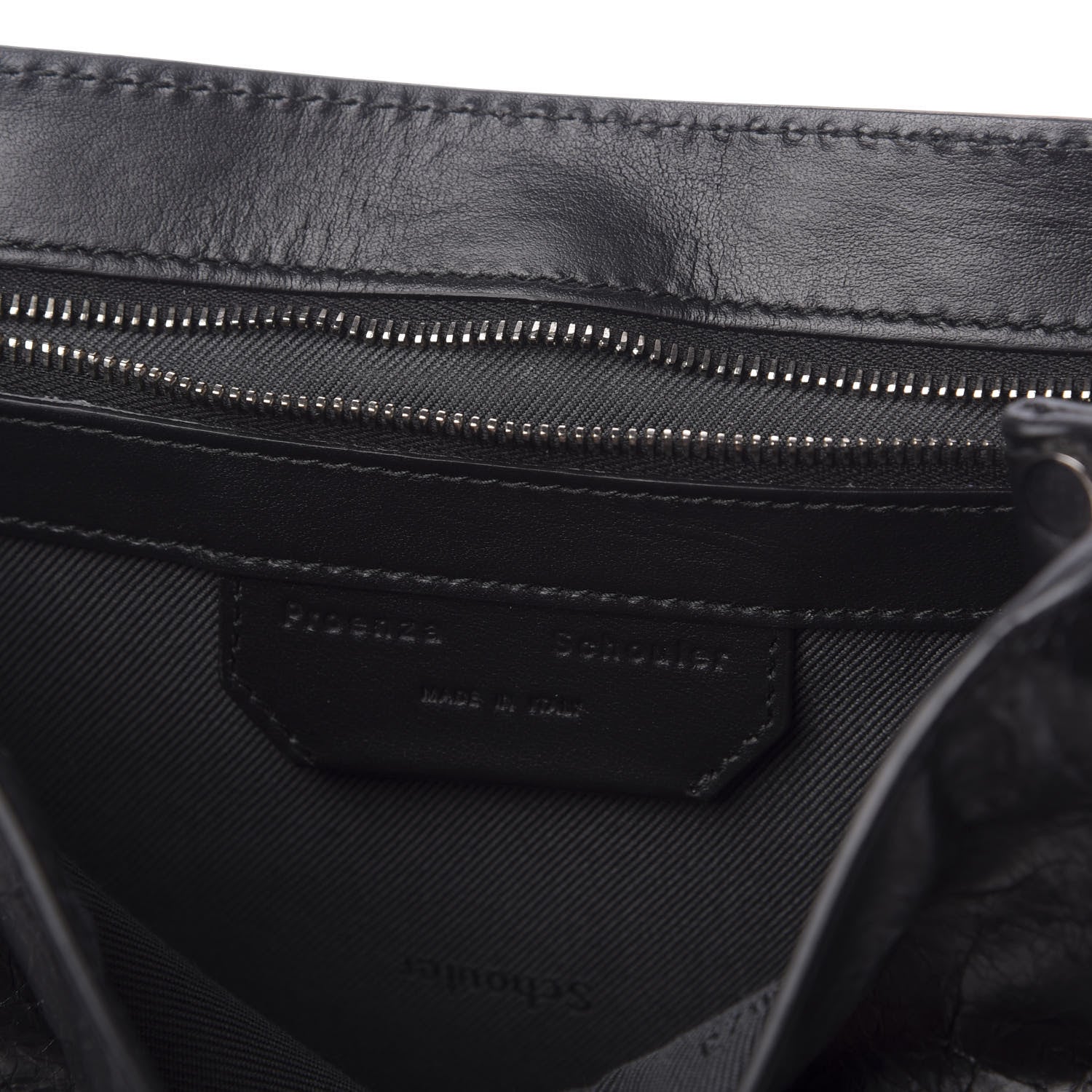 Proenza Schouler Crackled Lambskin PS1 Plus Zip Backpack Black 7 of 8