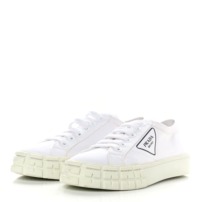 Prada Gabardine Triangle Logo Wheel 35mm Sneakers 38 White 5 of 11