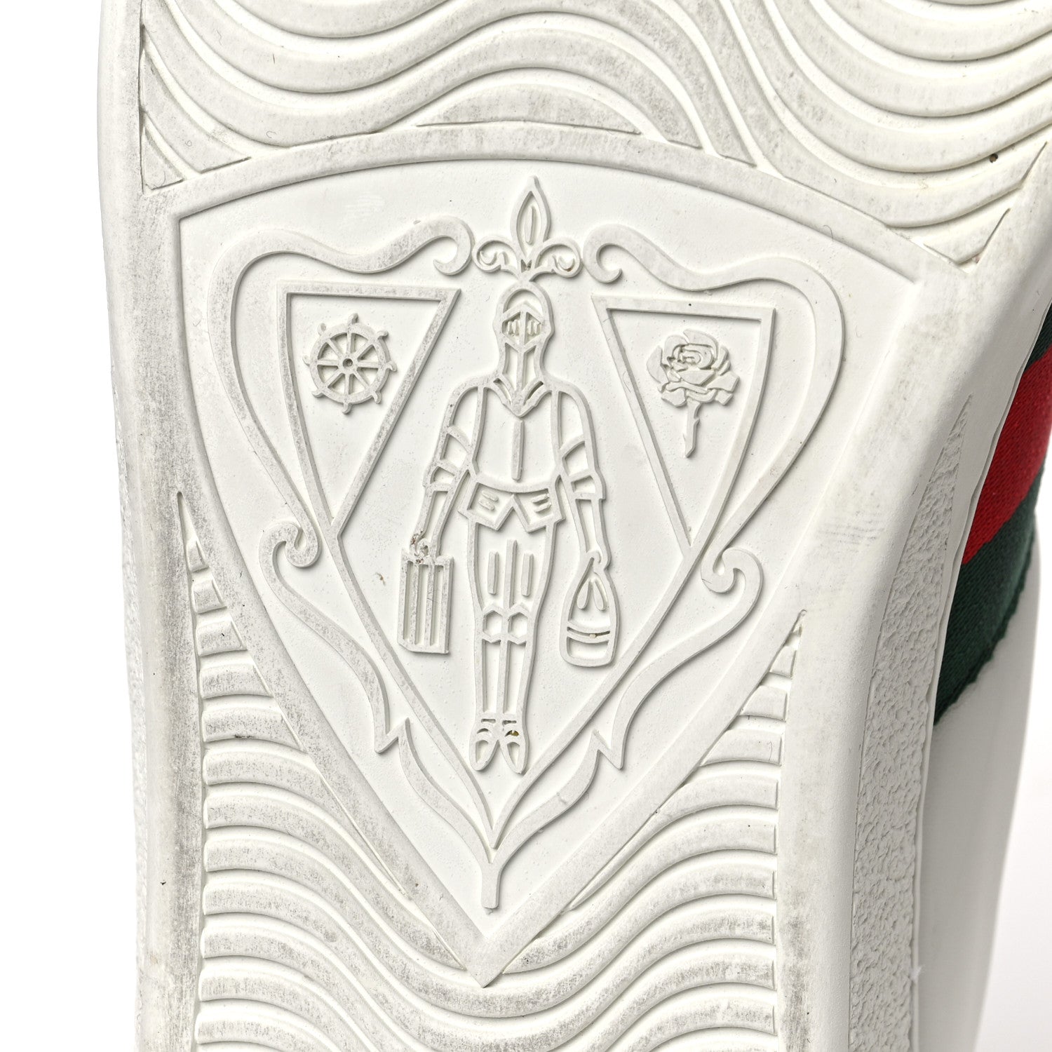 Gucci Calfskin Web Bosco Embroidered Mens Ace Sneakers 11 White Green 8 of 10