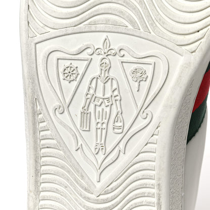 Gucci Calfskin Web Bosco Embroidered Mens Ace Sneakers 11 White Green 8 of 10