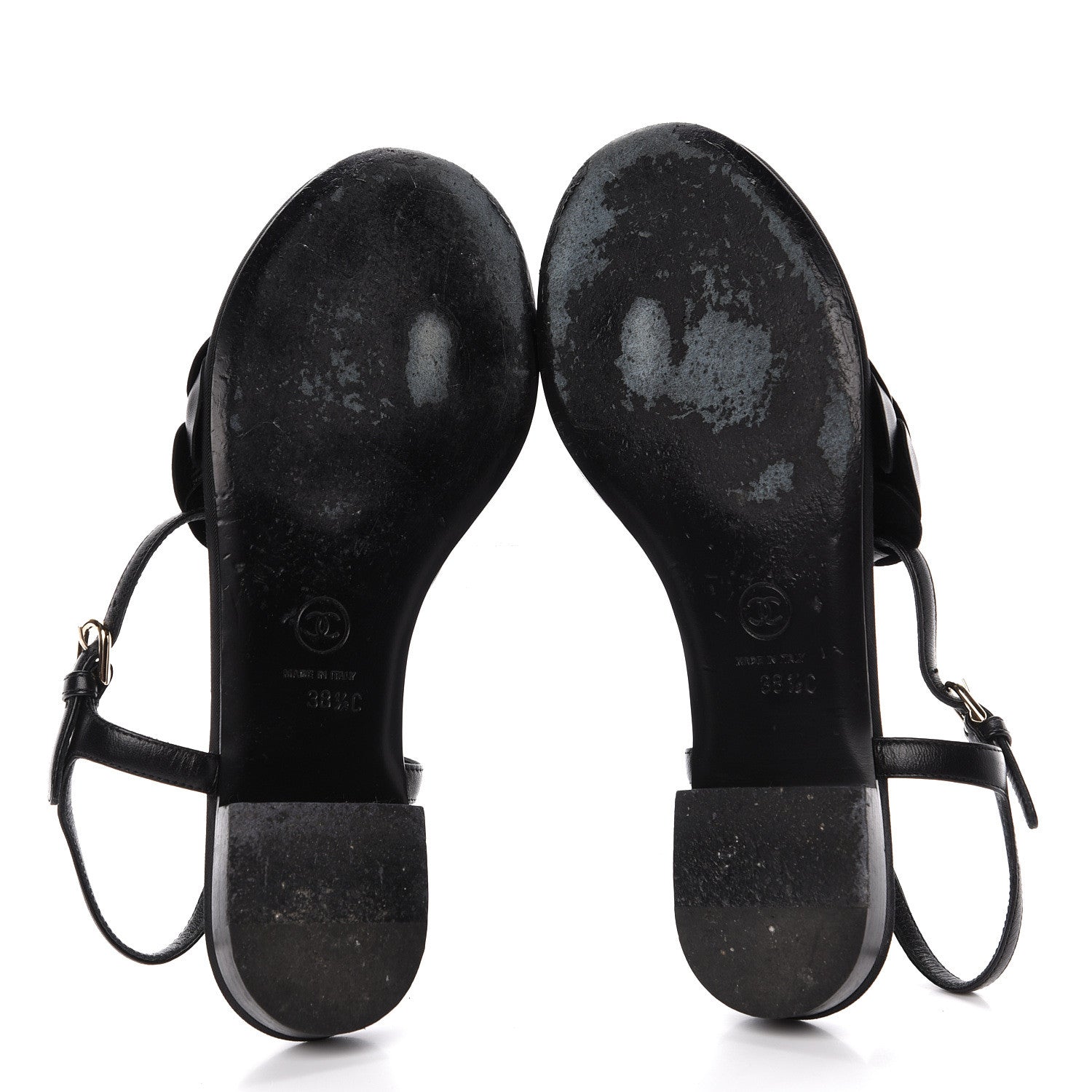 Chanel Lambskin Camellia Thong Sandals 38.5 Black 8 of 18