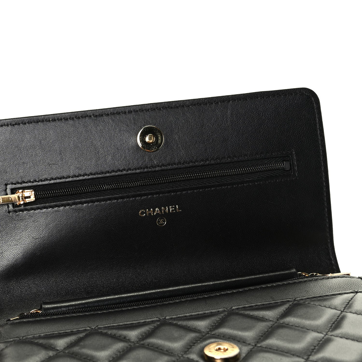Chanel Lambskin Quilted Wallet On Chain WOC Black 5 of 5