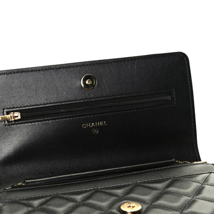 Chanel Lambskin Quilted Wallet On Chain WOC Black 5 of 5