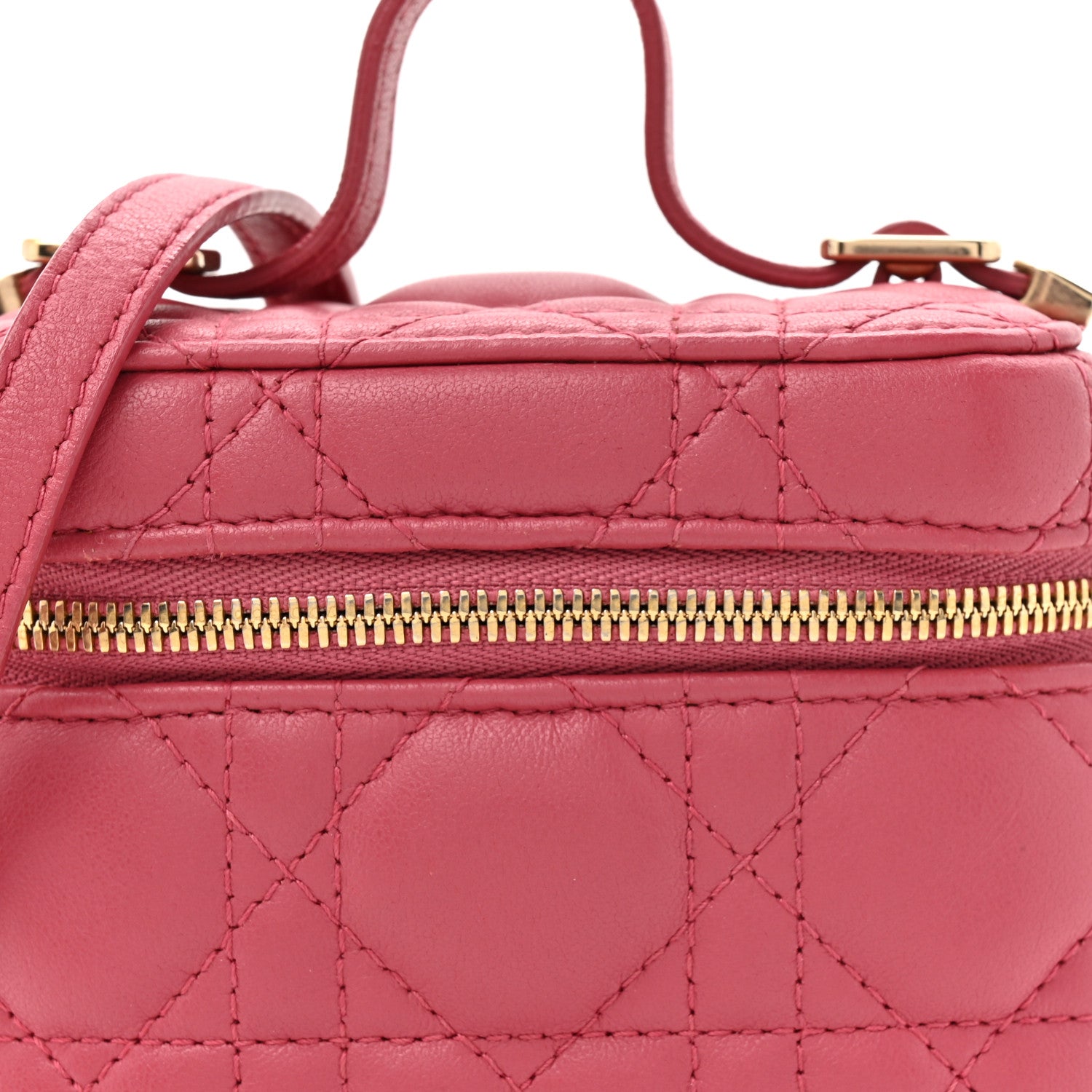 Christian Dior Lambskin Cannage Micro Vanity Case Strawberry Pink 8 of 10