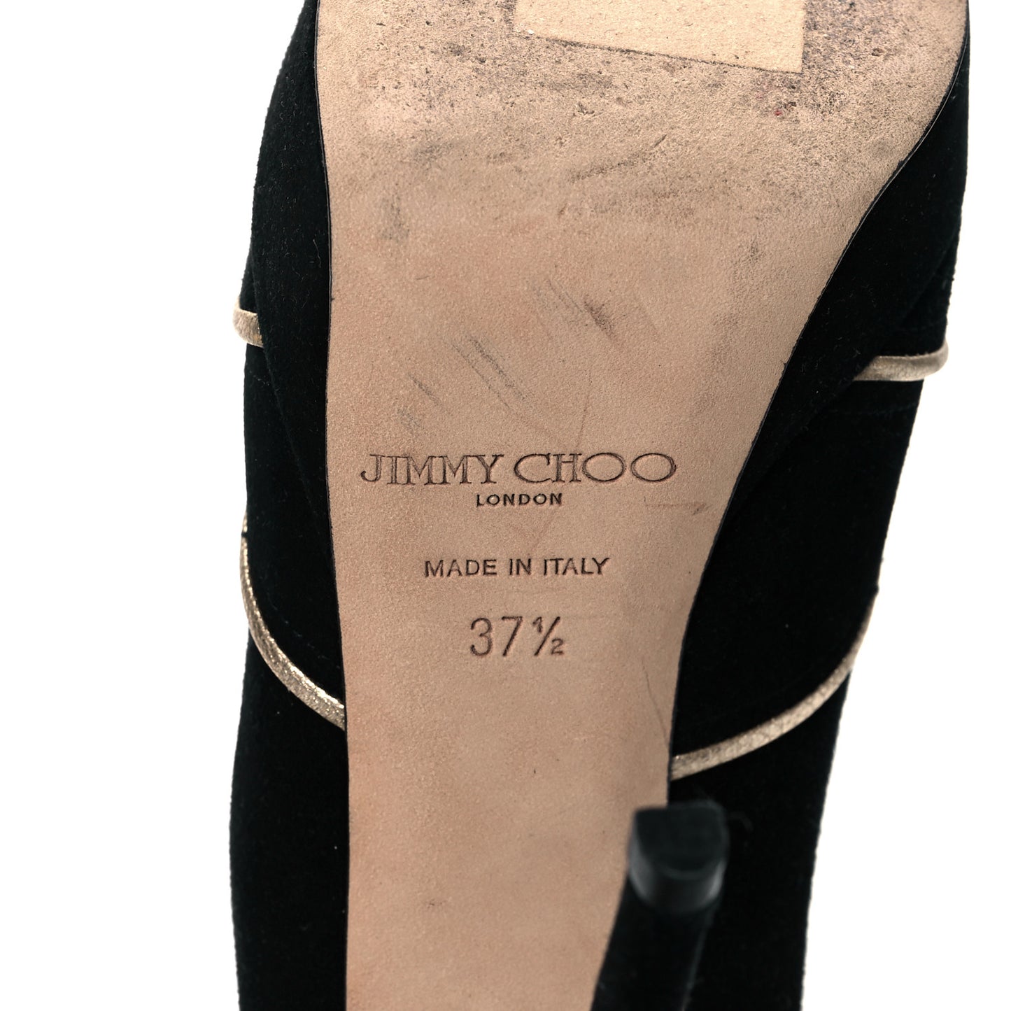 Suede Kilda Peep Toe Pumps 37.5 Black Gold