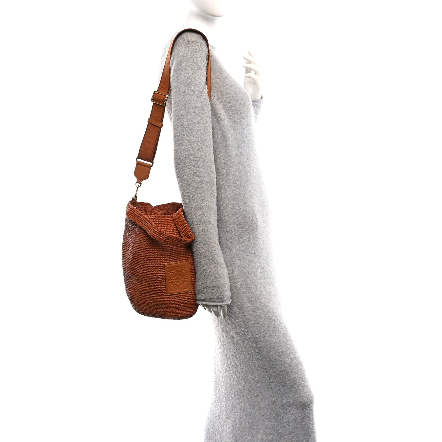 Raffia Mini Slit Tote Bag Honey Gold