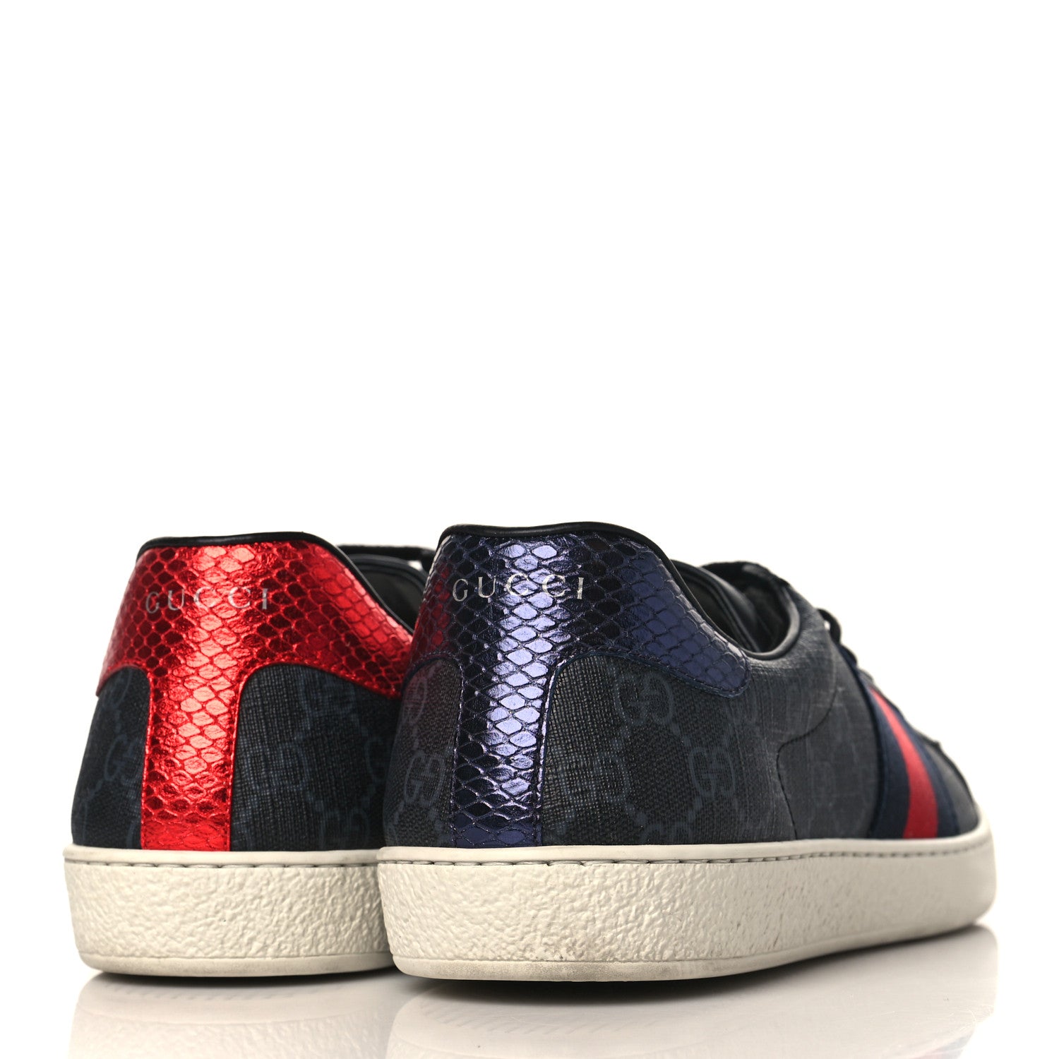 Gucci GG Supreme Monogram Ayers Web Mens New Ace Sneakers 10.5 Black 4 of 8