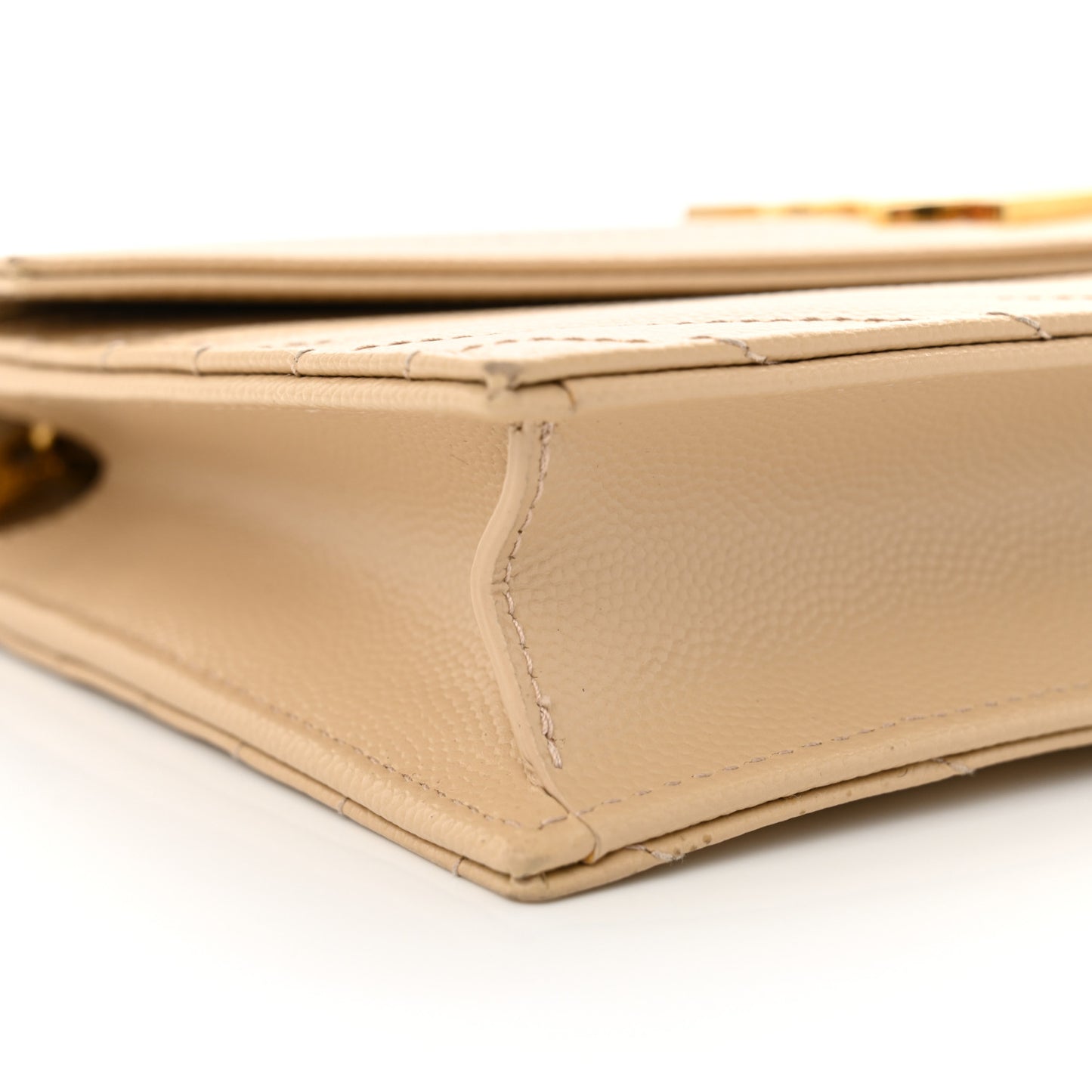 Grain De Poudre Matelasse Chevron Monogram Envelope Chain Wallet Nude Powder
