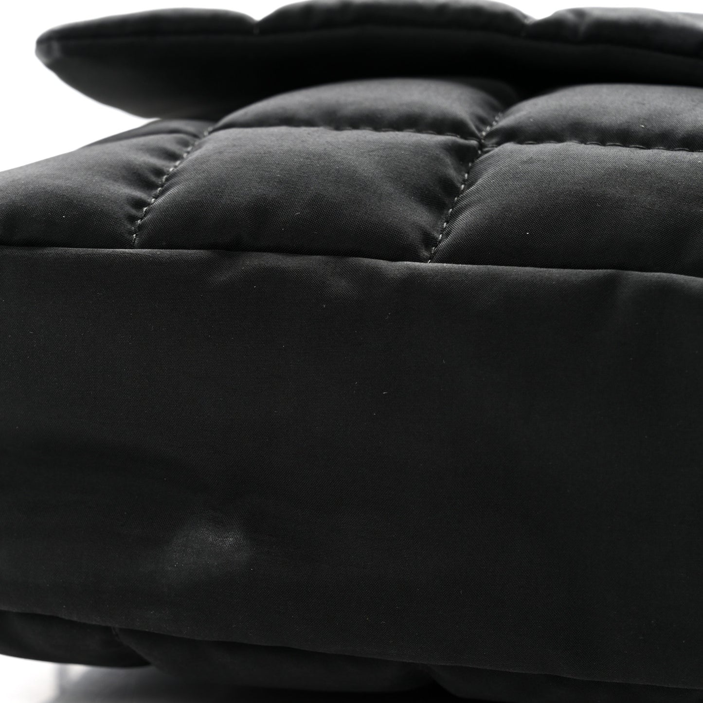 Nylon Square Quilted Flap Black