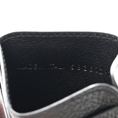 Balenciaga Grained Calfskin Logo Cash Rounded Card Holder Black White 7 of 9