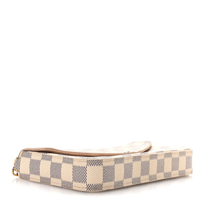 Louis Vuitton Damier Azur Pochette Felicie Chain Wallet Rose Ballerine 5 of 11