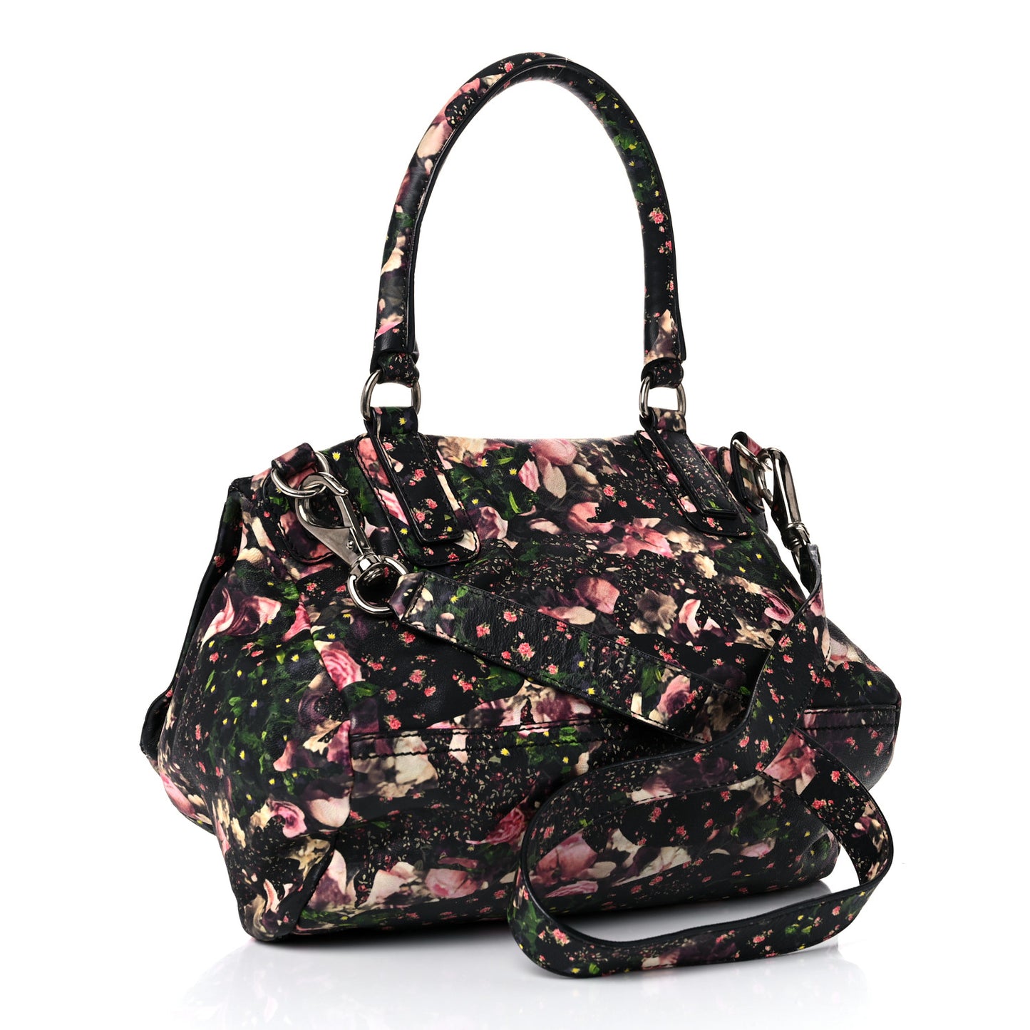 Lambskin Roses Camouflage Print Medium Pandora Black