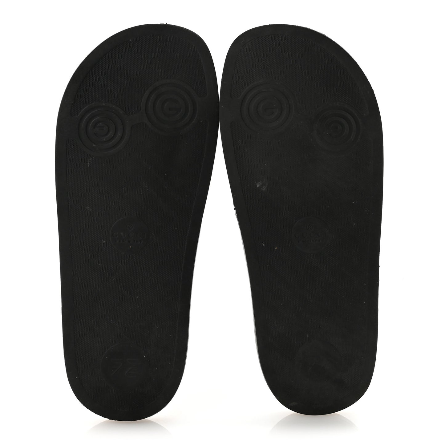 Rubber GG Monogram Perforated Womens Slide Sandals 37 Black