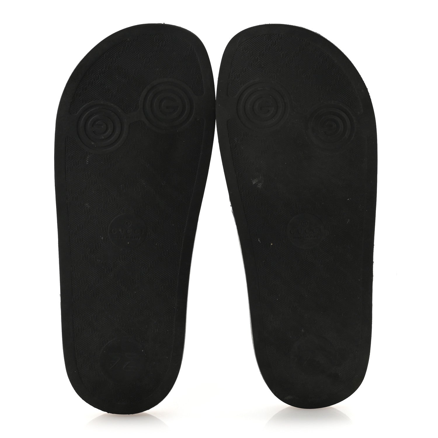 Gucci Rubber GG Monogram Perforated Womens Slide Sandals 37 Black 6 of 8