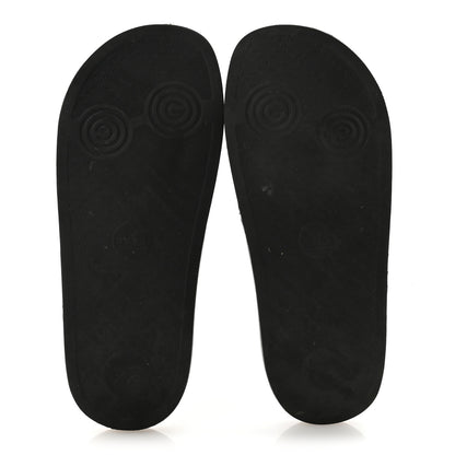 Gucci Rubber GG Monogram Perforated Womens Slide Sandals 37 Black 6 of 8