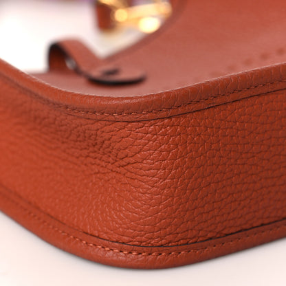 Hermes Taurillon Clemence Maxi Quadrille Evelyne TPM Cuivre Capucine Parme Rouge Duchess 8 of 10