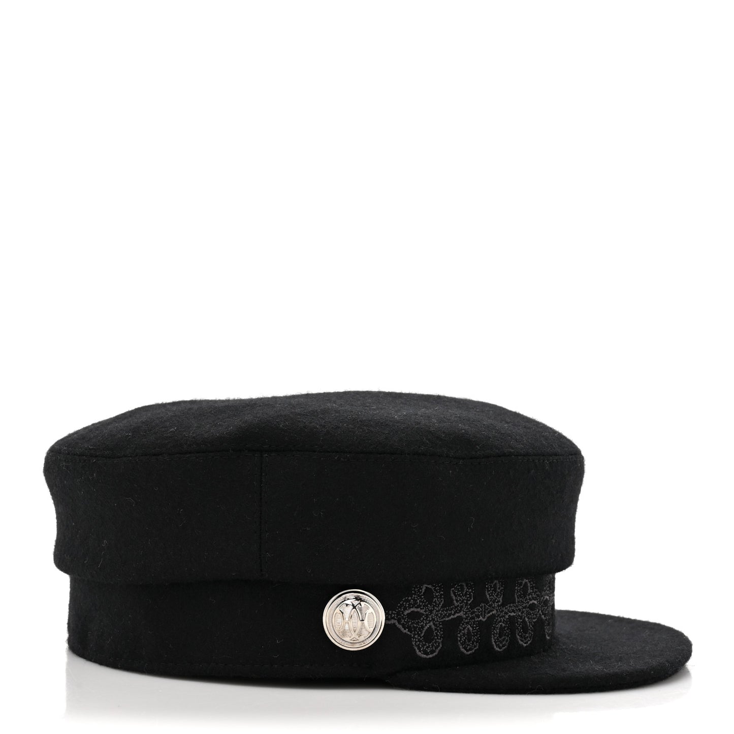 Wool Flannel Cabourg En Finesse Cap Black