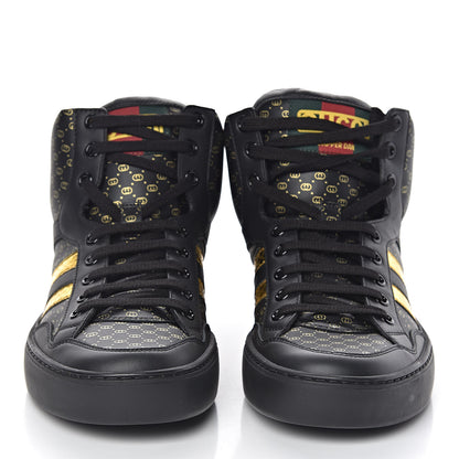 Gucci X DAPPER DAN Calfskin Laminated Ayers GG Micro Monogram Womens High Top Sneakers 38 Black 2 of 11