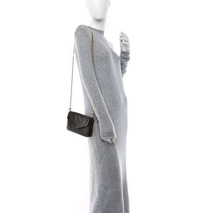 Louis Vuitton Monogram Pochette Felicie Chain Wallet Fuchsia 2 of 11