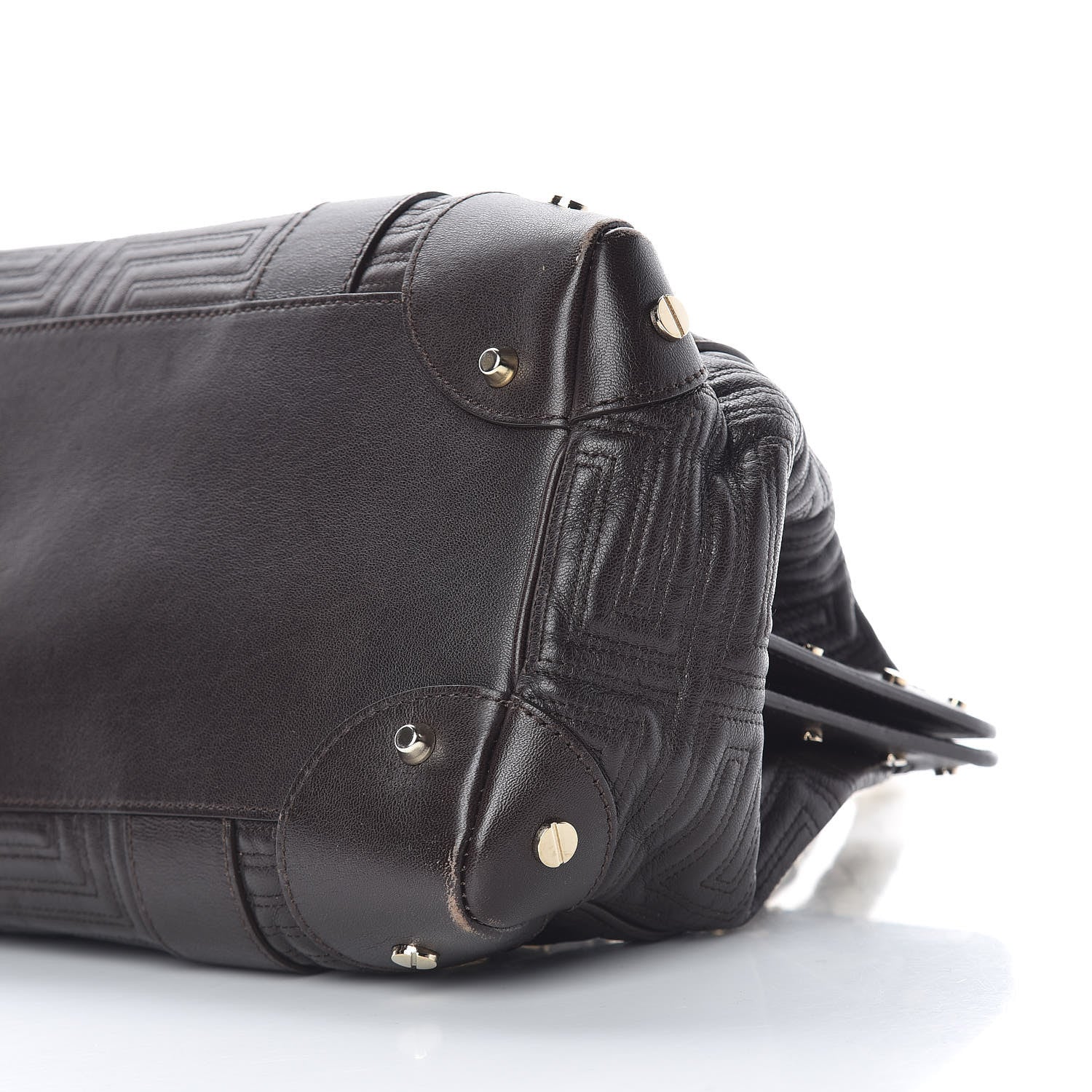 Versace Lambskin Couture Snap Out Of It Bag Brown Gold 11 of 18