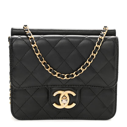 Chanel Lambskin Quilted Crossing Times Mini Flap Black 1 of 10