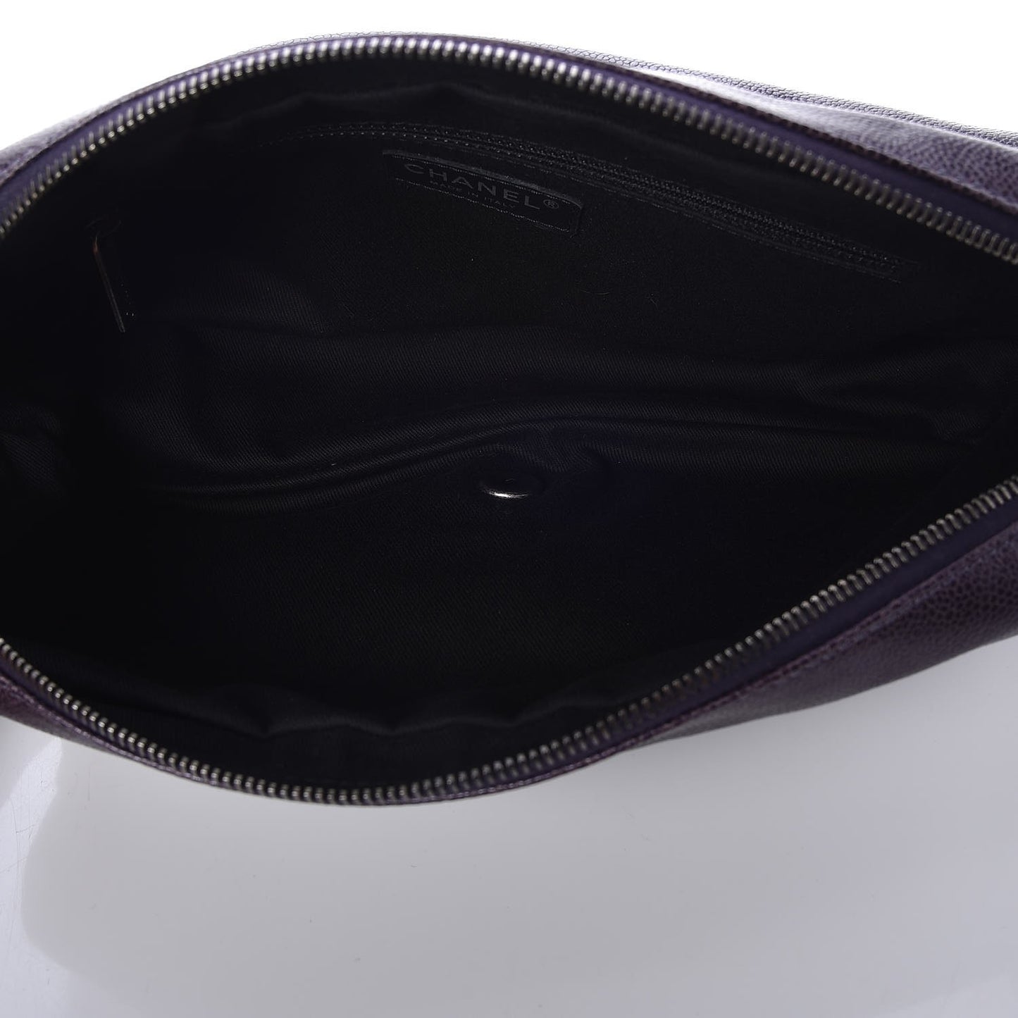 Iridescent Caviar Quilted Large Chic Flap Purple