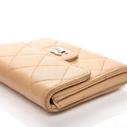 Chanel Lambskin Quilted Flap Card Holde Walletr Beige 11 of 13