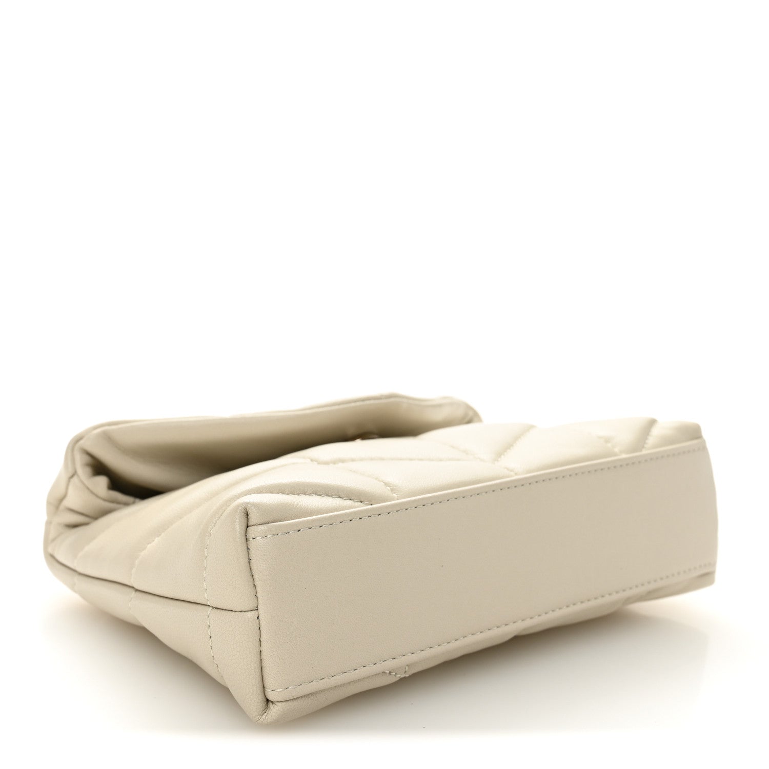 Saint Laurent Lambskin Monogram Loulou Puffer Pouch Clutch Crema Soft 4 of 8