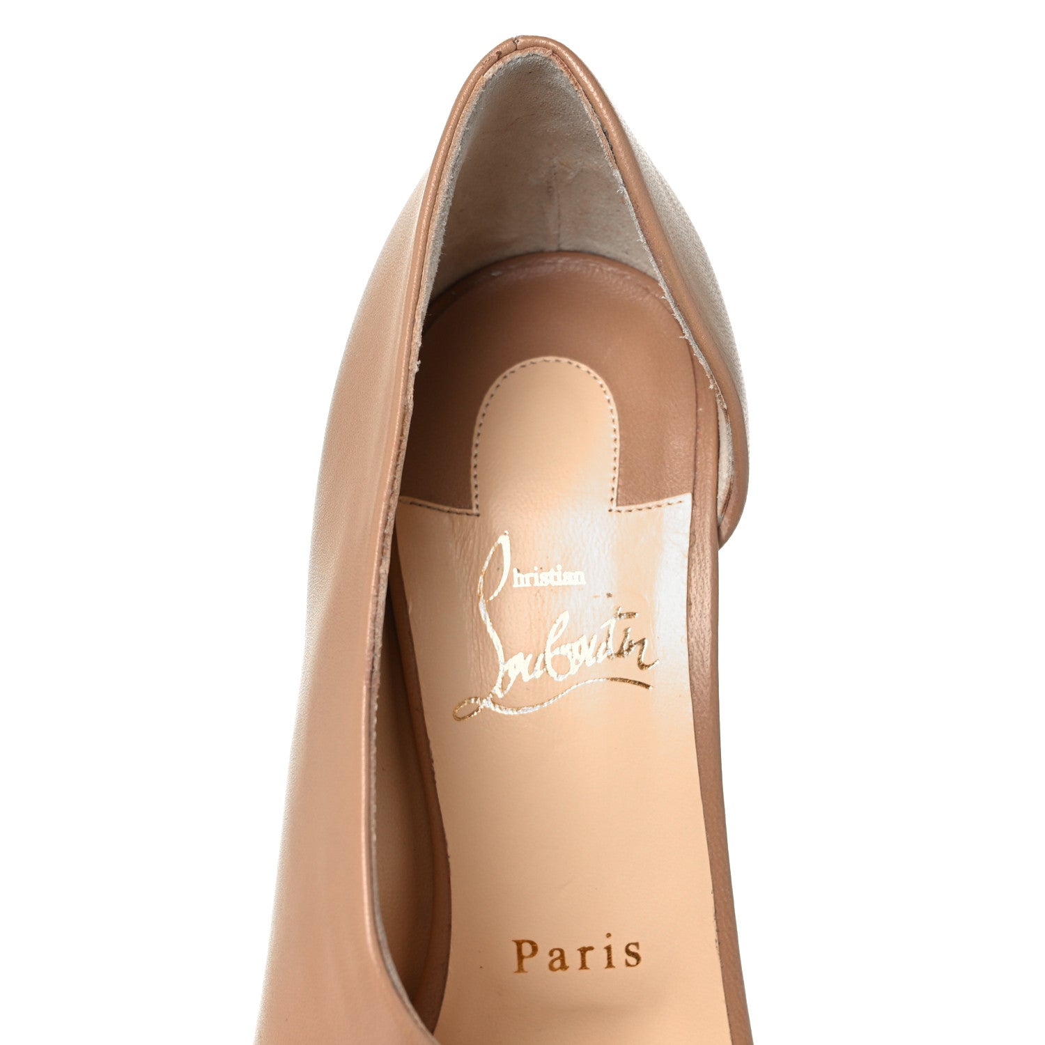 Christian Louboutin Nappa Phoebe Asymmetric 100 Pumps 38 Nude 7 of 7