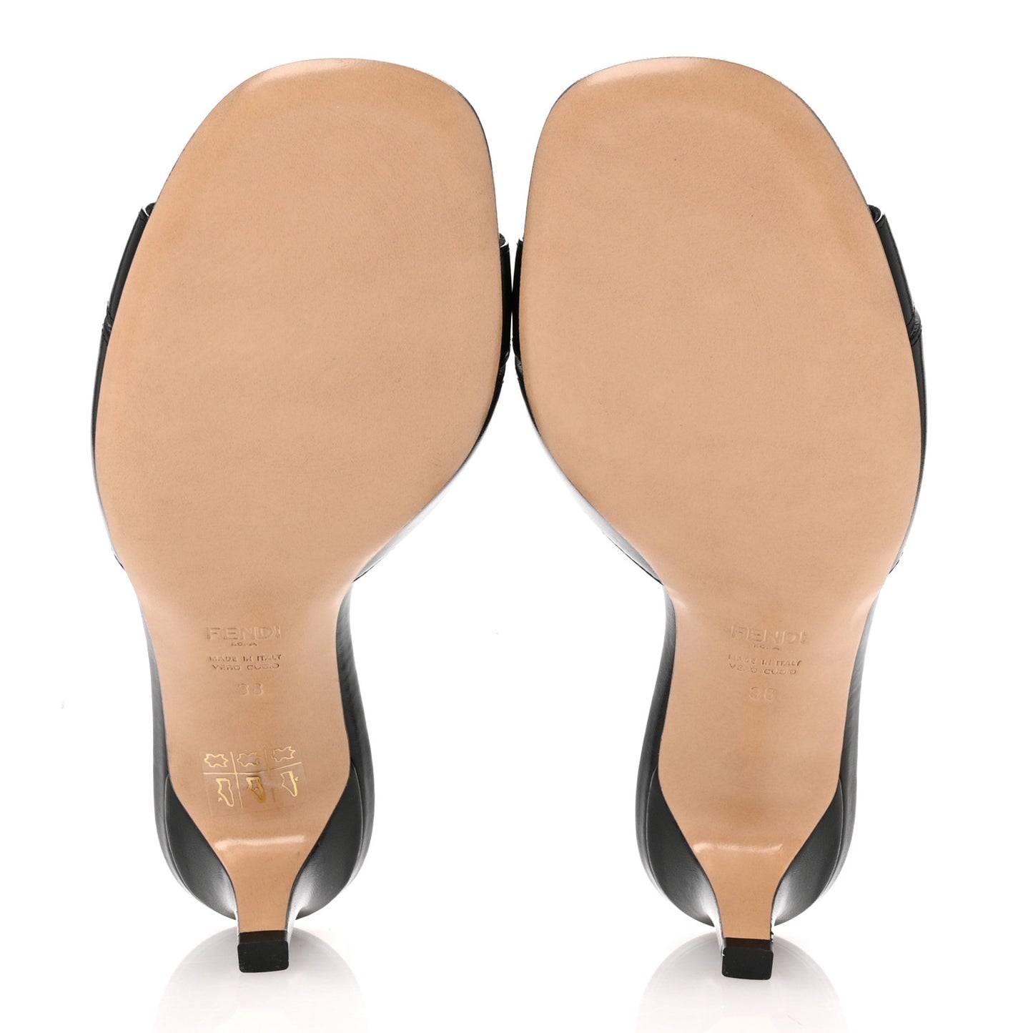 Vitello Cuoio FFold Sandals 38 Black