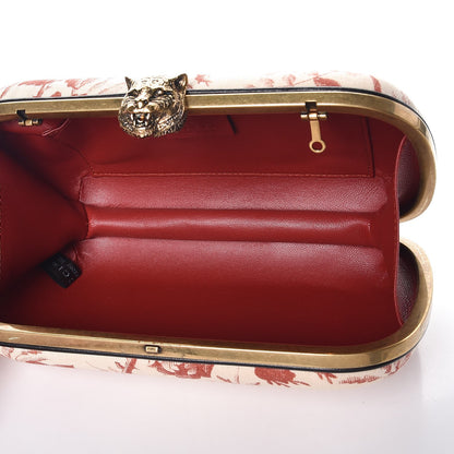 Gucci Linen Herbarium Print Broadway Box Clutch Cherry 5 of 9