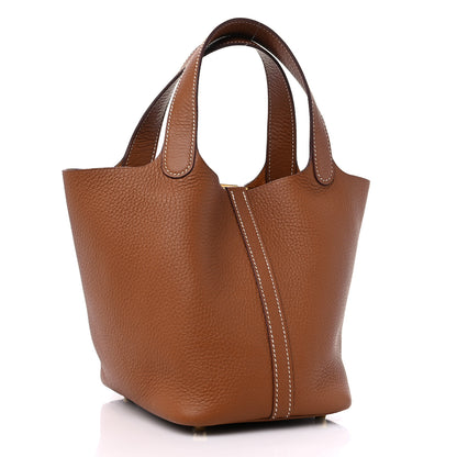Hermes Taurillon Clemence Picotin Lock 18 PM Gold 3 of 10