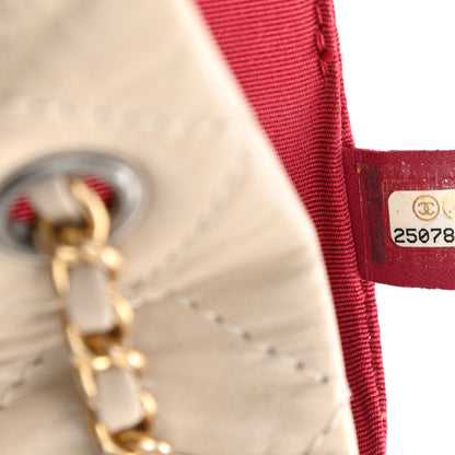 Chanel Aged Calfskin Quilted Gabrielle Backpack Beige 7 of 9