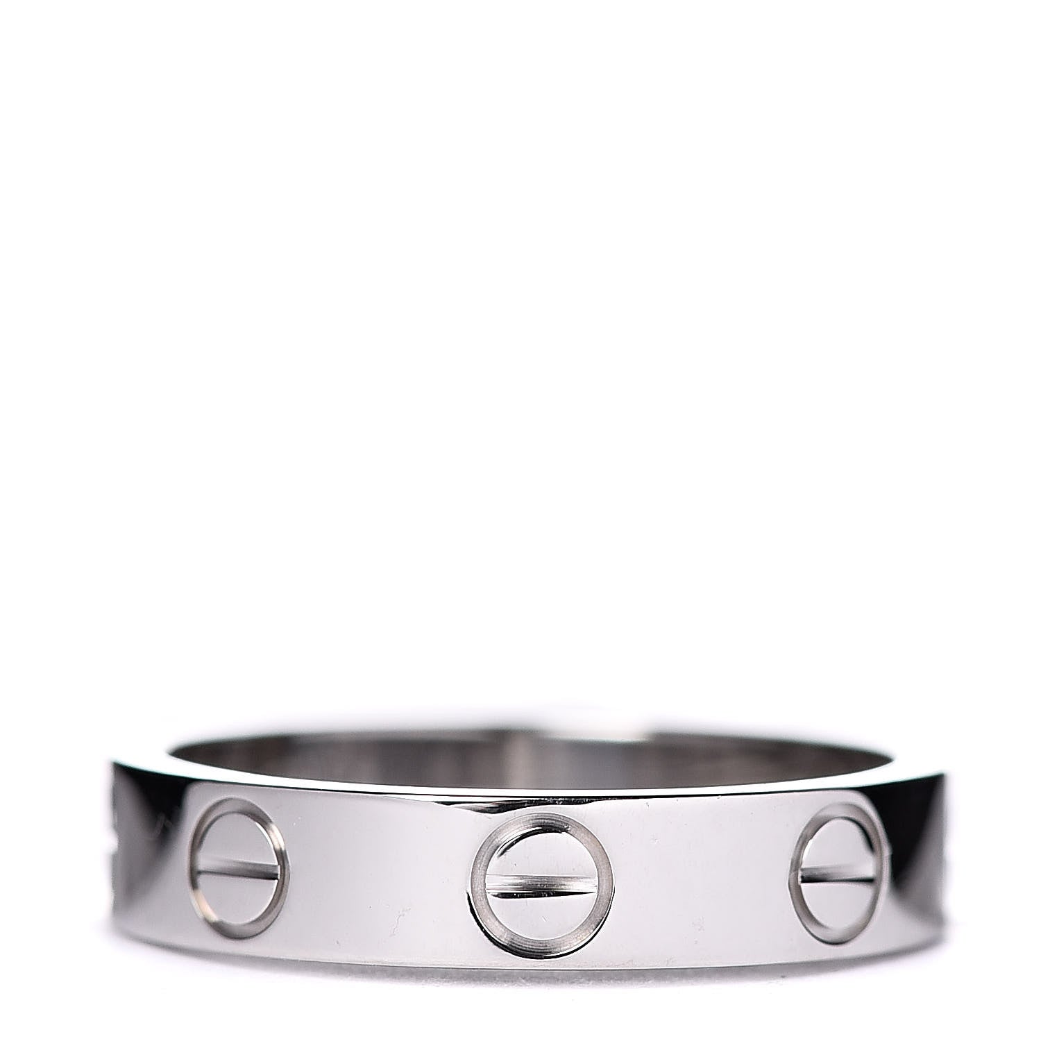 Cartier 18K White Gold 3.5mm LOVE Wedding Band Ring 48 4.5 1 of 5