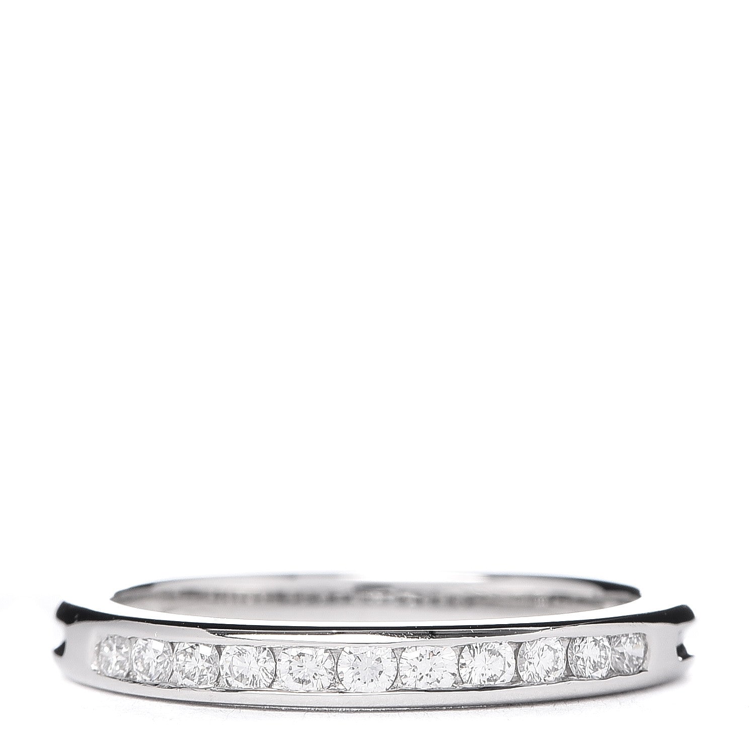 Tiffany Platinum Diamond 2.5mm Half Circle Wedding Band Ring 50 5.5 1 of 5