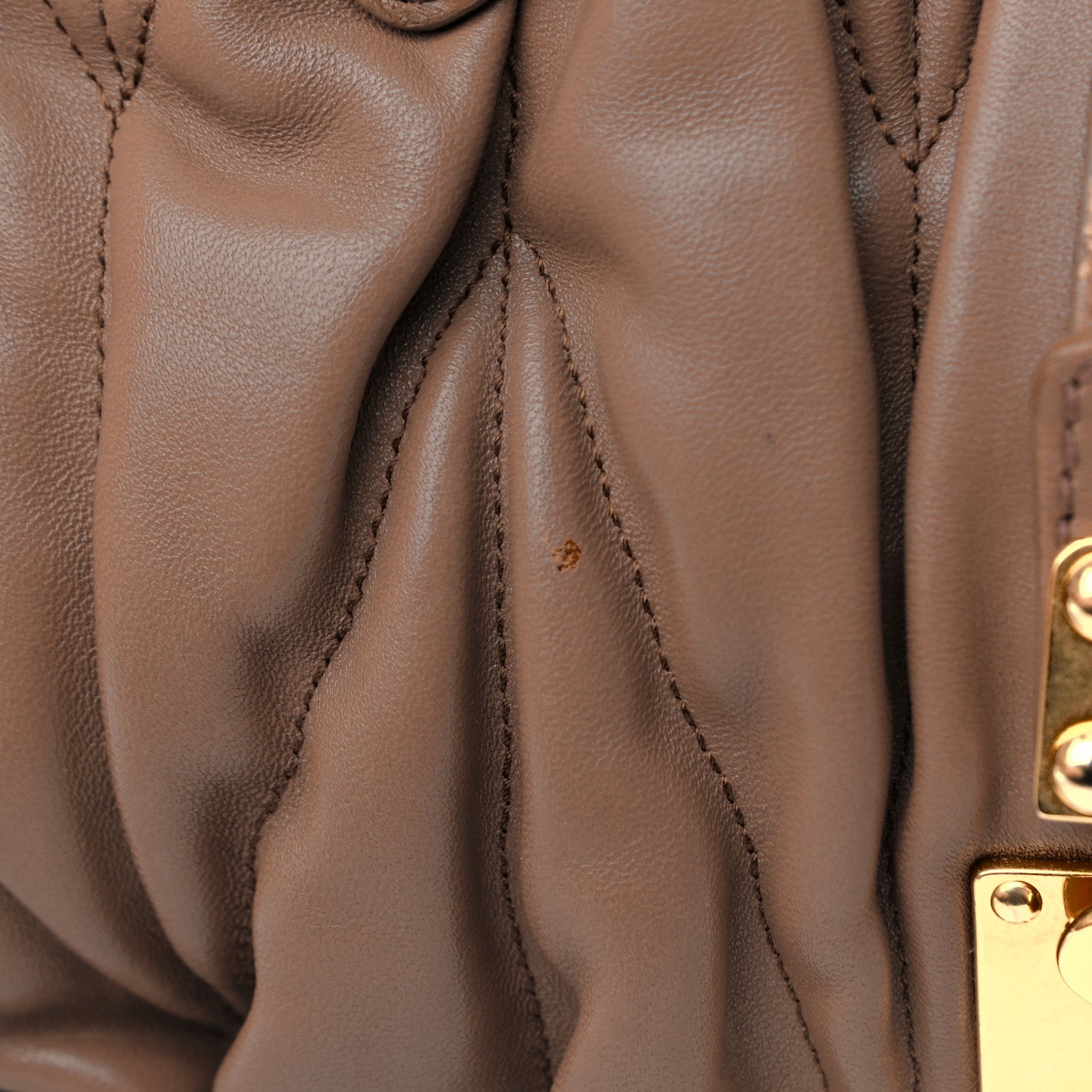 Miu Miu Nappa Matelasse Top Handle Satchel Cammello 14 of 15