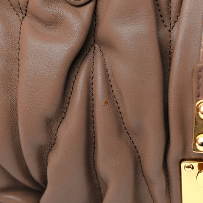 Miu Miu Nappa Matelasse Top Handle Satchel Cammello 14 of 15